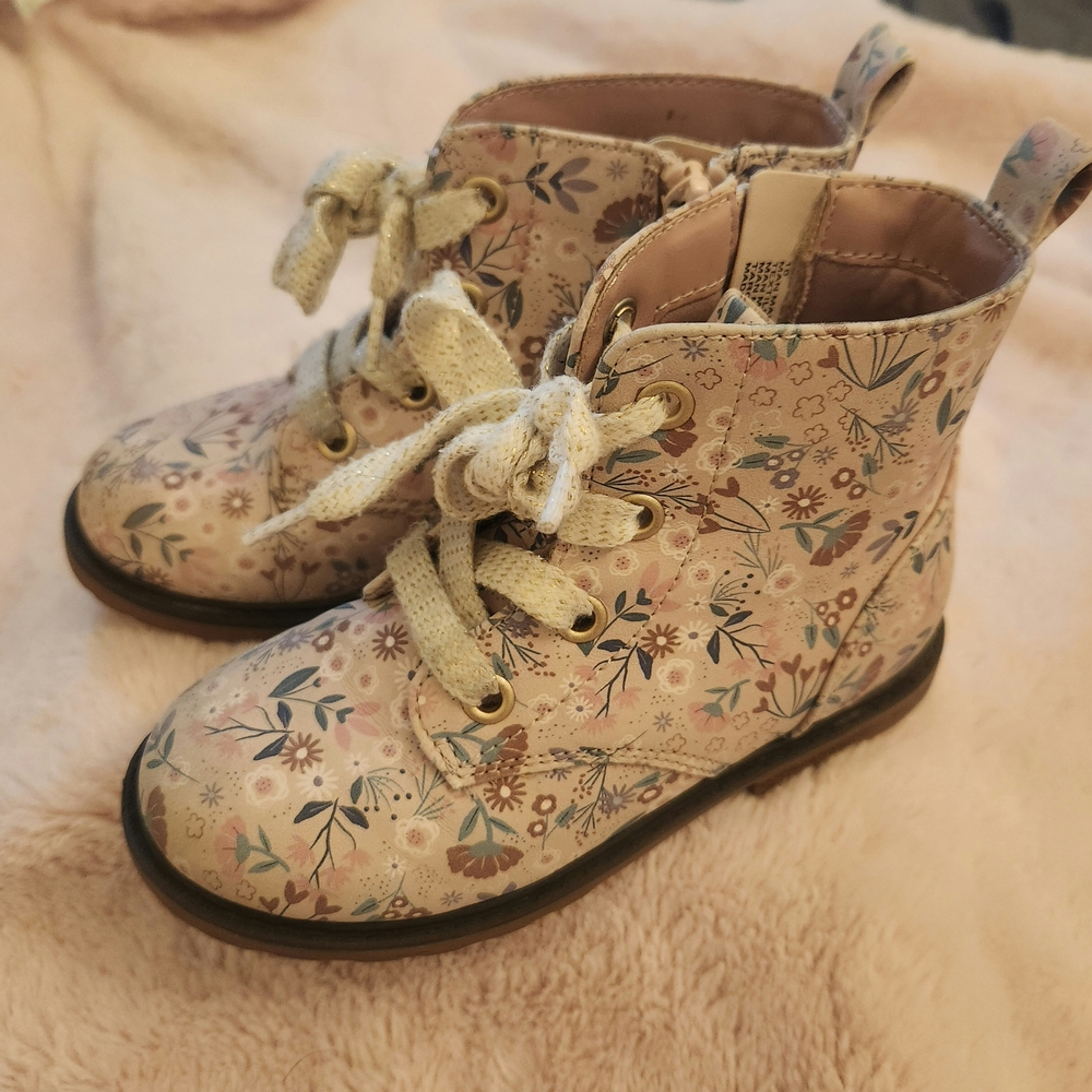Cat & Jack Pink Floral Kids Boots
